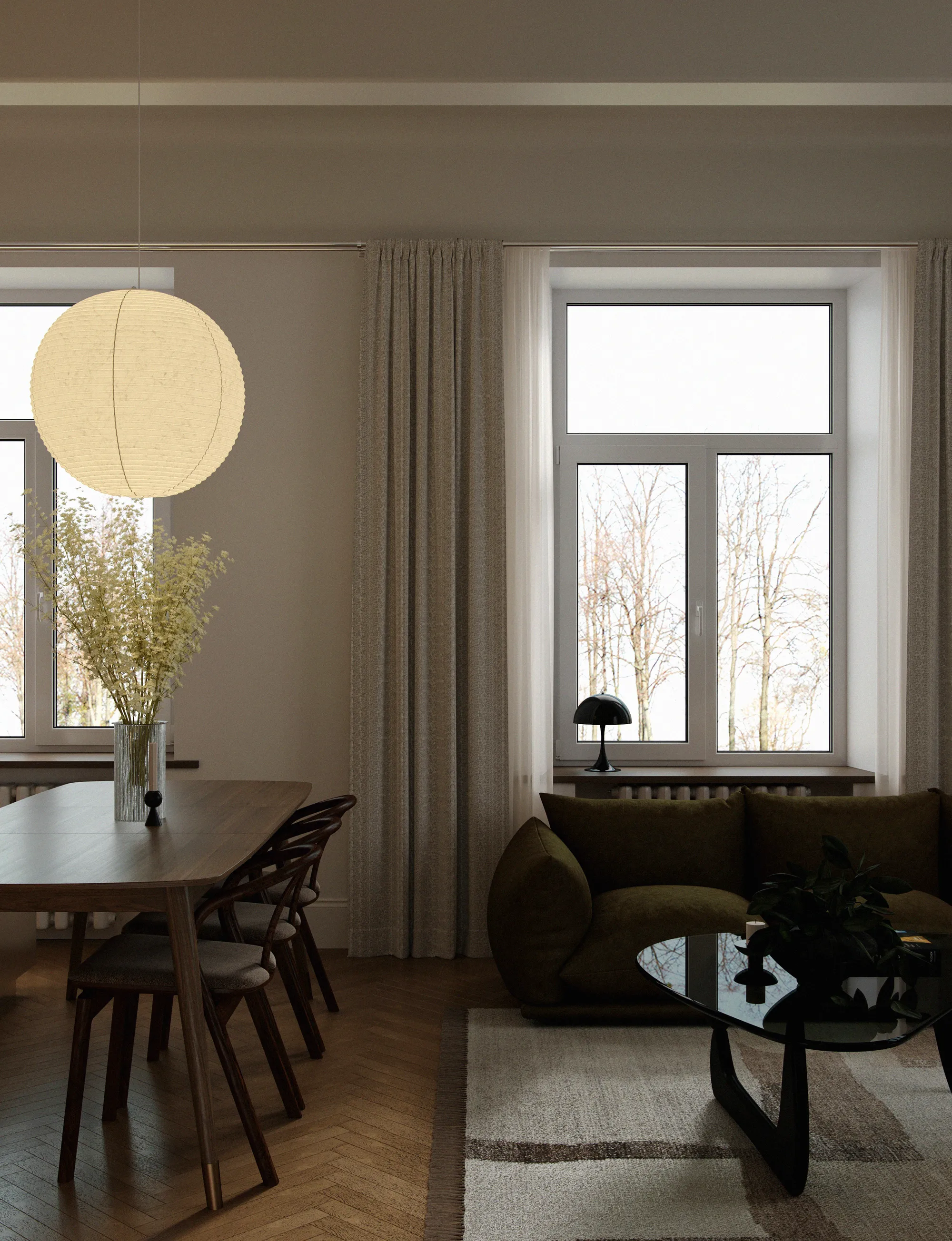 Bloom apartment interior by Ishoro in Kaunas, Lithuania