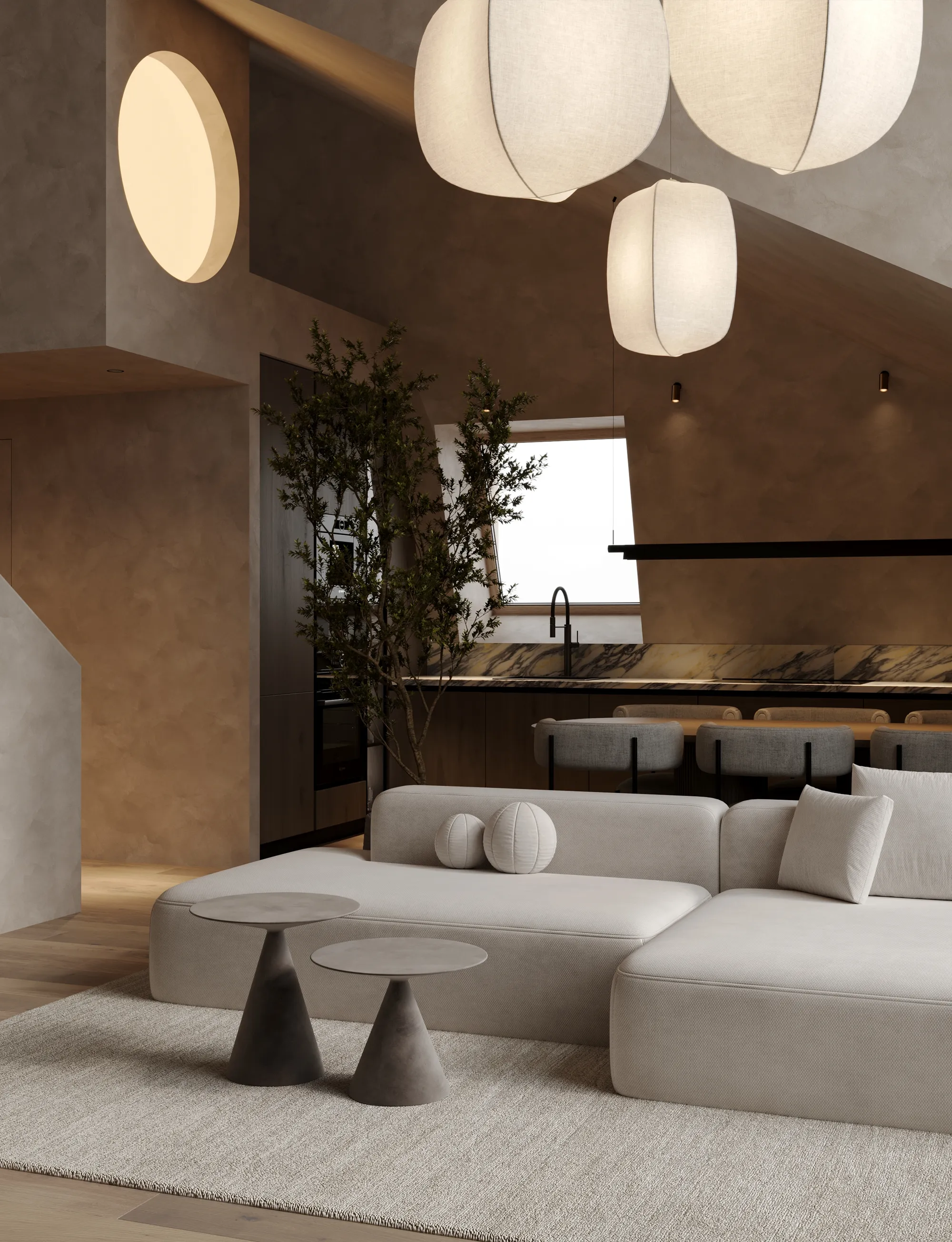 Harmony apartment interior by Ishoro in Kaunas, Lithuania